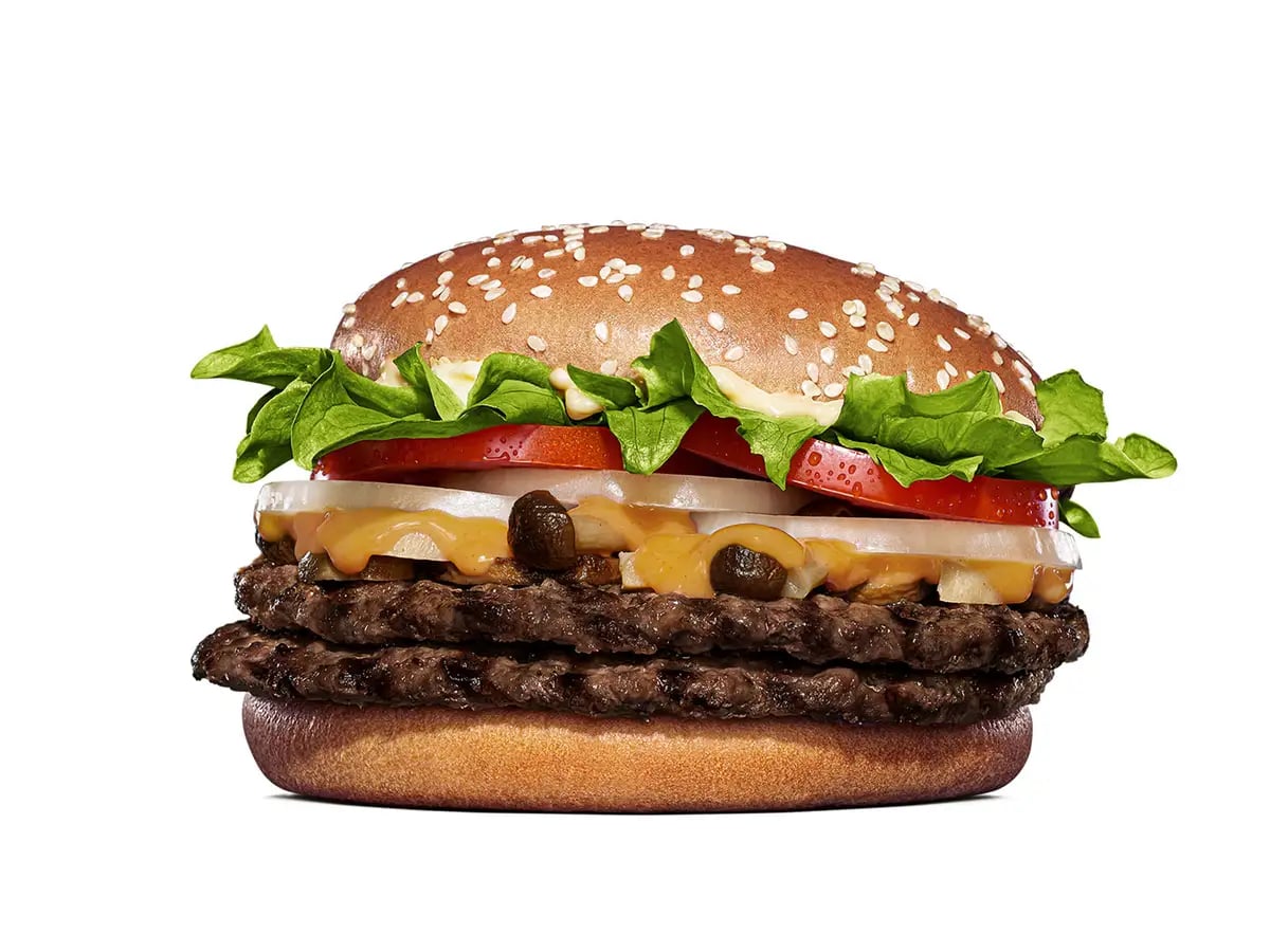 Product Name: Autumn Special Double Mushroom Whopper® Released on October 23, 2026 (Fri) - ¥1,440 (tax included) for single, ¥1,740 (tax included) for set