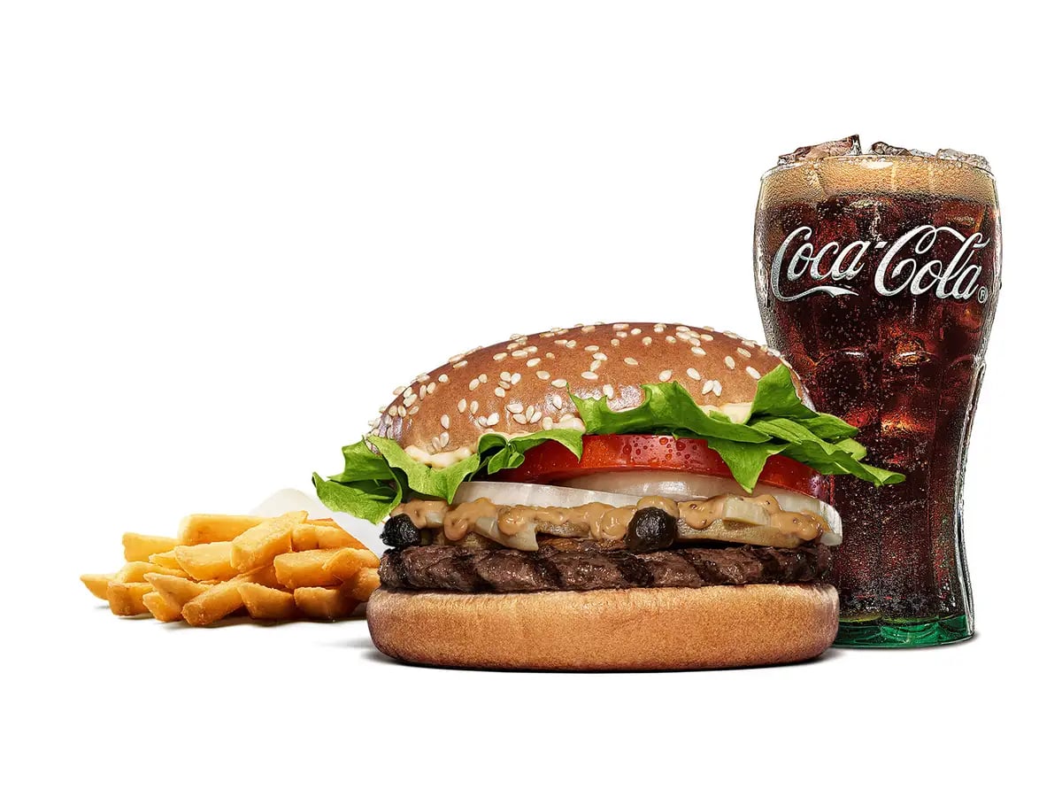 Mushroom Whopper® Jr. Set is ¥100 off from the regular price of ¥890, now ¥790 (tax included)