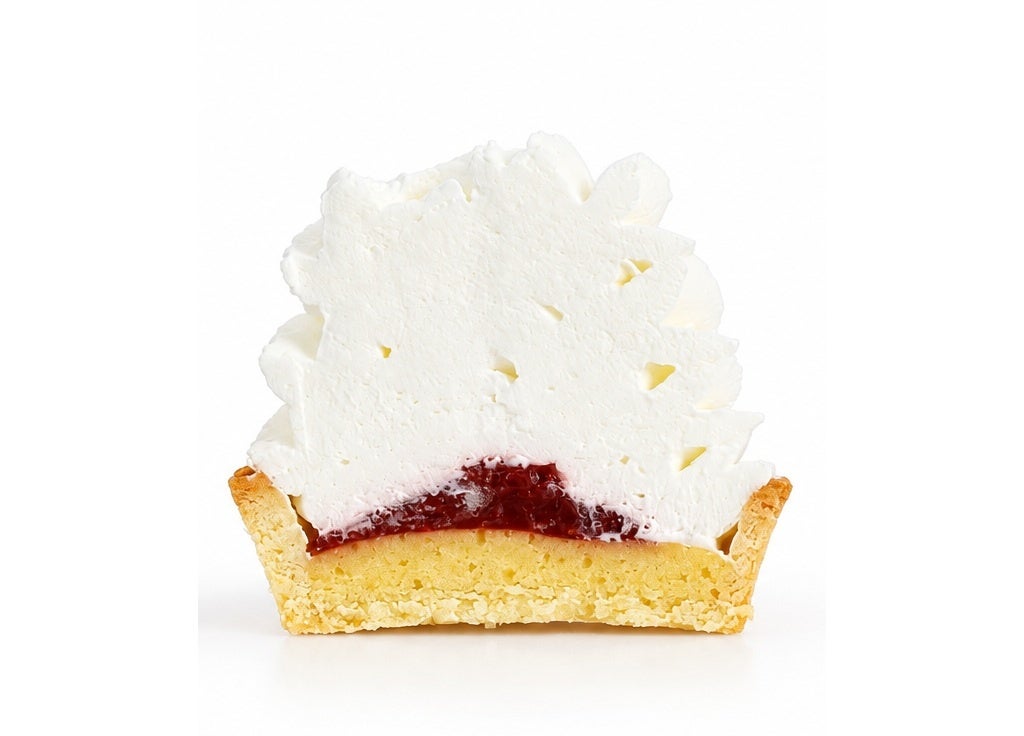 Cross-section of Strawberry Milky Mont Blanc Tart