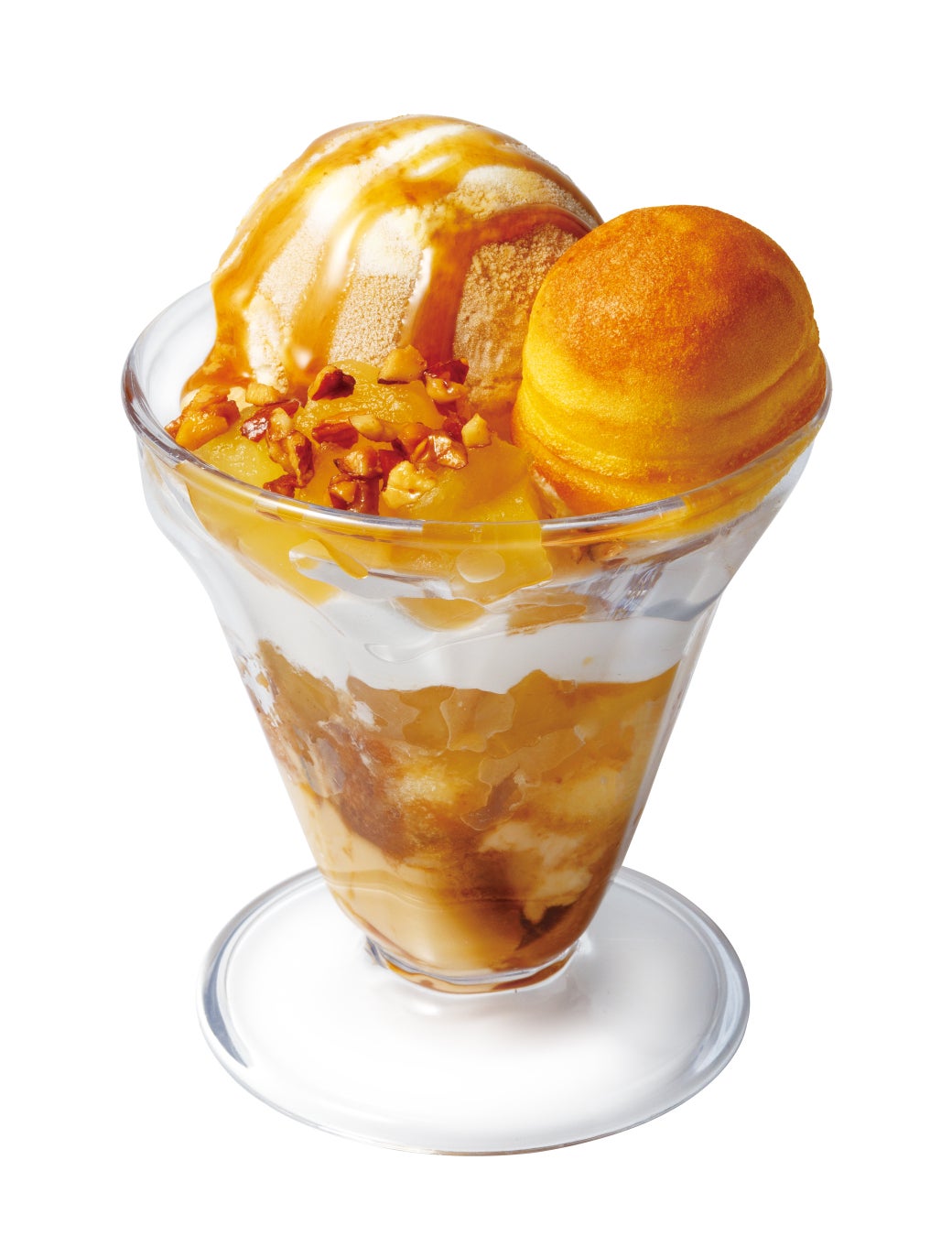 Apple and pudding caramel parfait ¥390 (tax included ¥429).