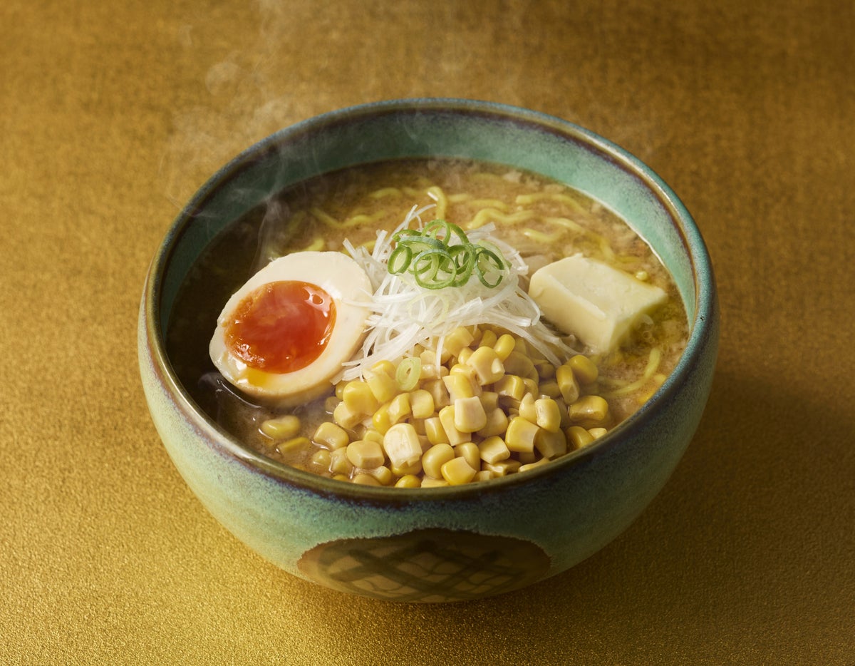 Hankyu Umeda Main Store Debut <Eat-in> ‘Sapporo Tsukemen Sapporo Ramen Furaido’ Hokkaido Golden Miso Ramen (per person) ¥1,851 (tax included). Featuring a rich butter and corn topping inspired by golden wheat fields, this ramen combines miso broth with butter’s richness and sweet corn for a decadent experience. Available from 10/14 to 20, until 5 PM on the 20th (last order at 4:30 PM).” class=”wp-image-44160″>
<figcaption class=