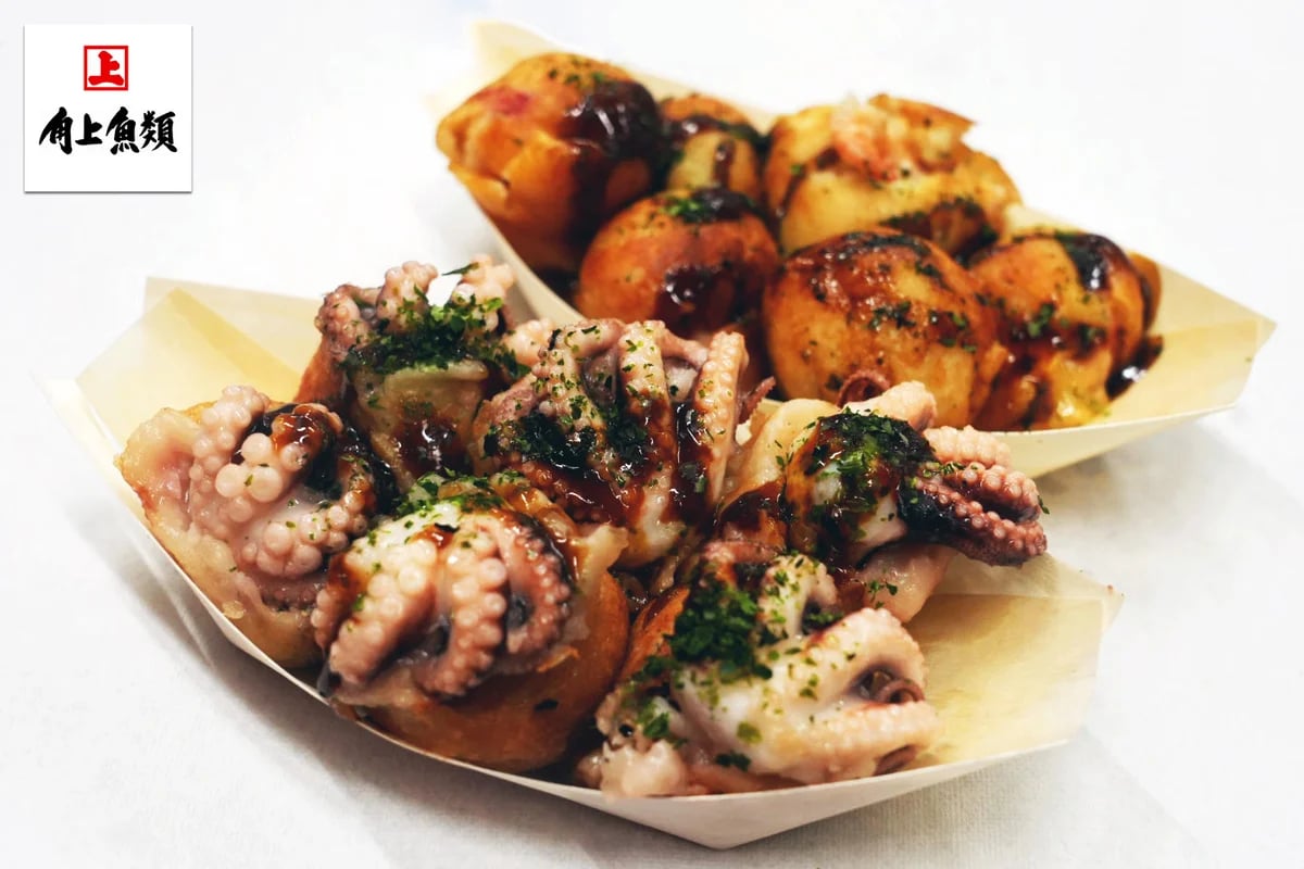 Octopus jumping out! Kakujou Gyorui's 'Iidako Takoyaki' — ¥800 (tax included)
