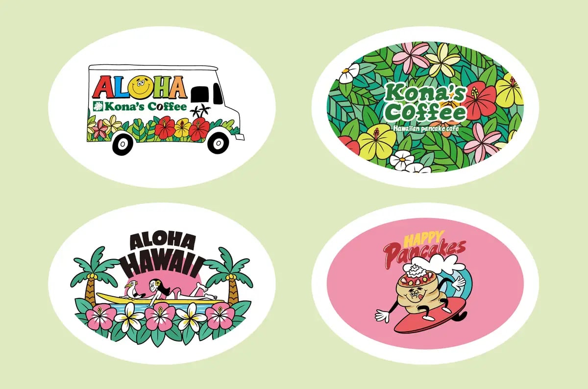 A new kids menu has been introduced, featuring two types of plates designed for children under elementary school age. The plates come in four Hawaii-themed designs, created by painter LOOSEMAN, with colorful and Hawaiian motifs that make mealtime even more enjoyable for kids.
