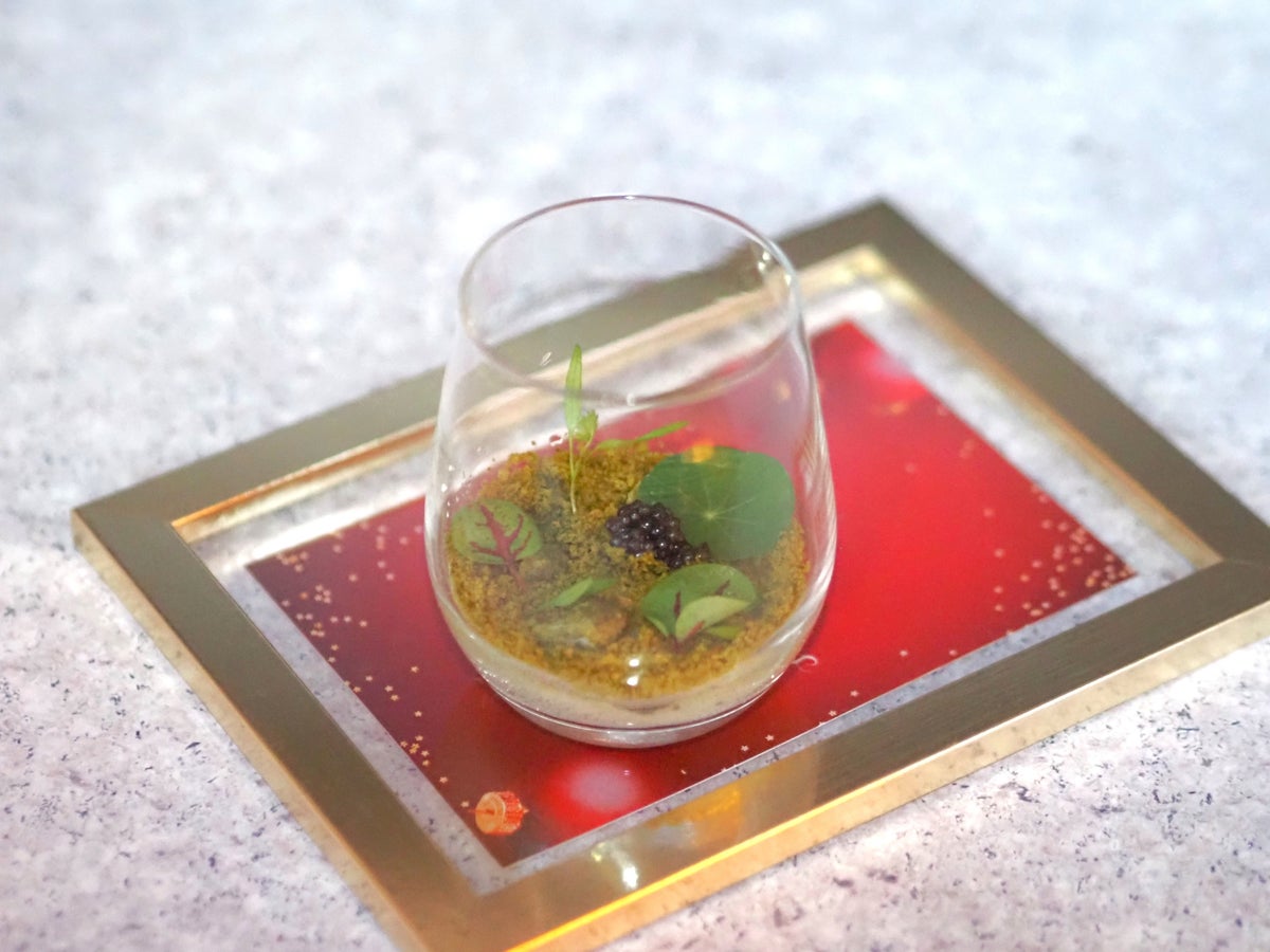 Amuse Bouche: Moss with Caviar and Sencha Tea