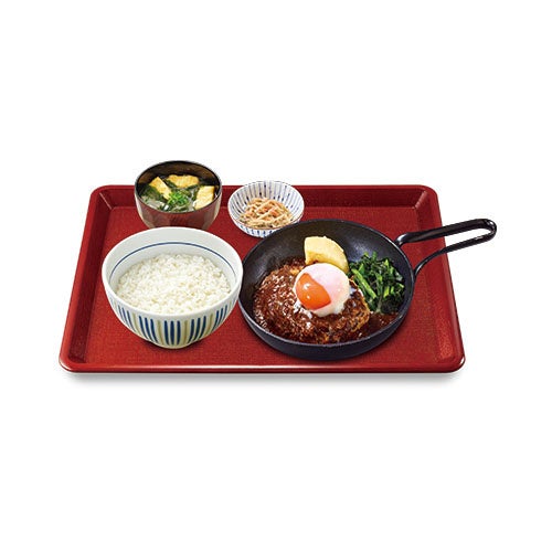 Hot Spring Egg Japanese-style Demi Hamburger Steak Set (Small Rice) ¥1,070 / (Regular) ¥1,090 / (Large Rice) ¥1,120