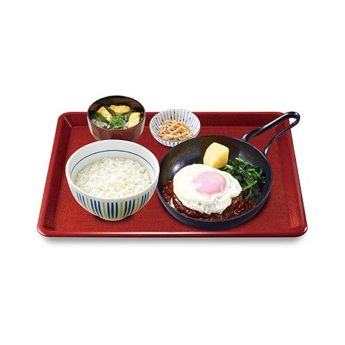 Fried Egg Japanese-style Demi Hamburger Steak Set (Small Rice) ¥1,070 / (Regular) ¥1,090 / (Large Rice) ¥1,120