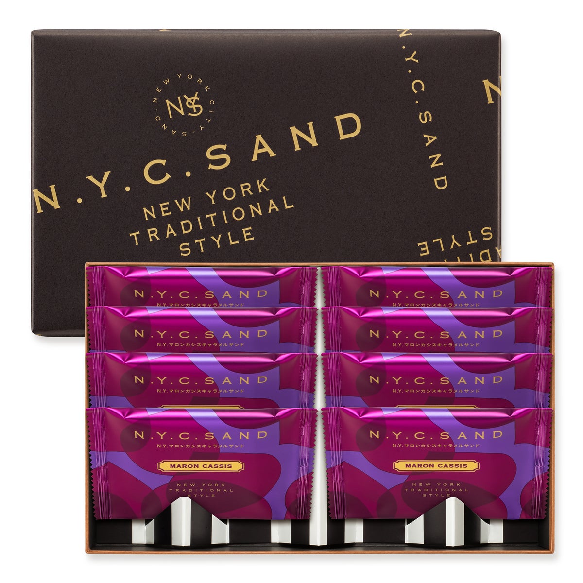 N.Y. Chestnut Cassis Caramel Sandwich 8 pieces — ¥1,512 (tax included)