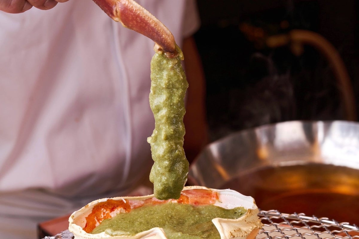 Snow crab with crab miso sauce.