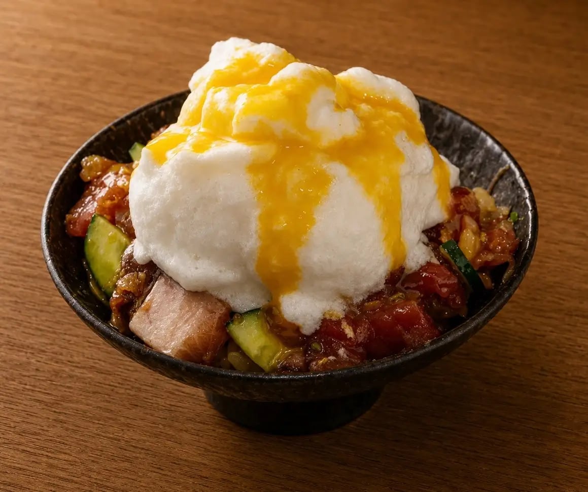 Finish with 'Sushi-ya TKG,' available in small to large portions depending on your appetite.