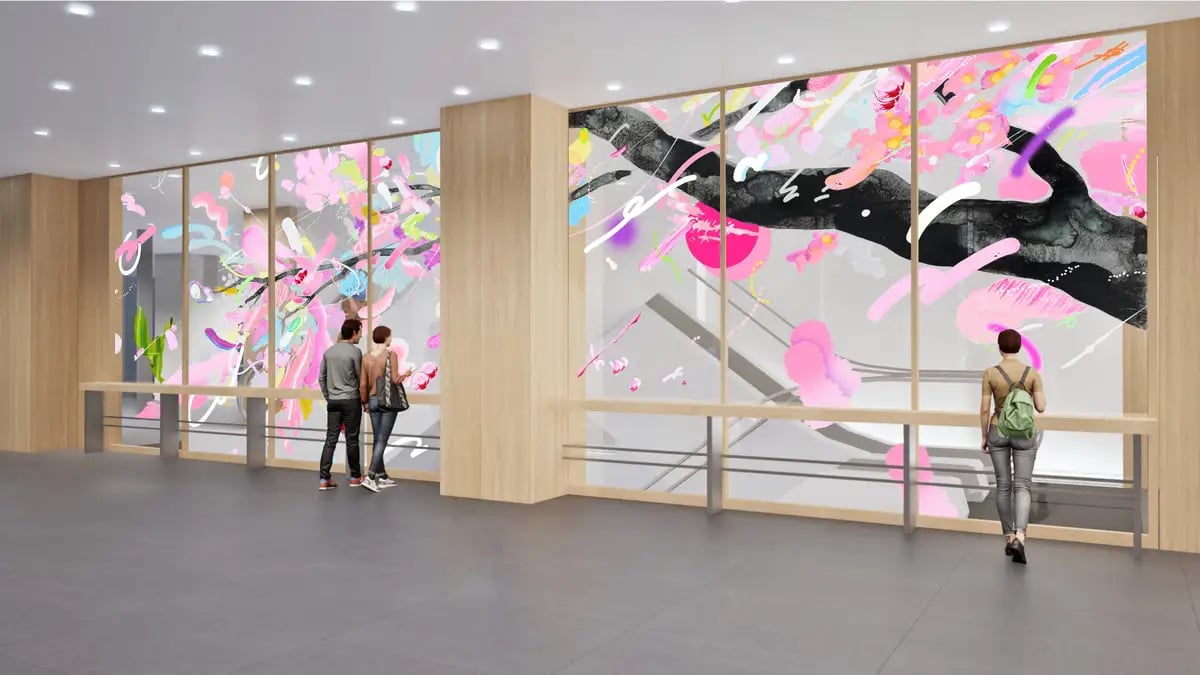Image of the decor at UNIQLO Kyoto